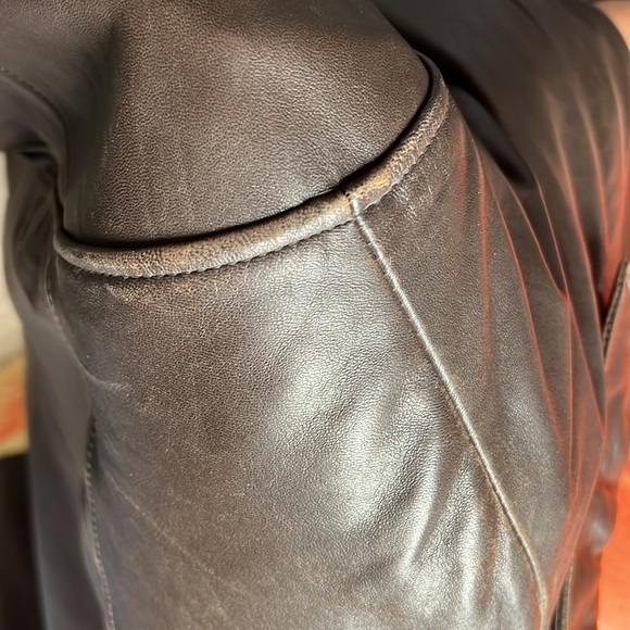 Men’s Brown Leather Jacket with removable Liner - Picture 10 of 12